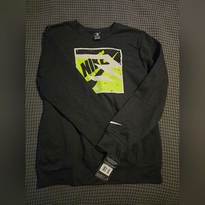 Nike Black and Neon Green Kids Sweatshirt